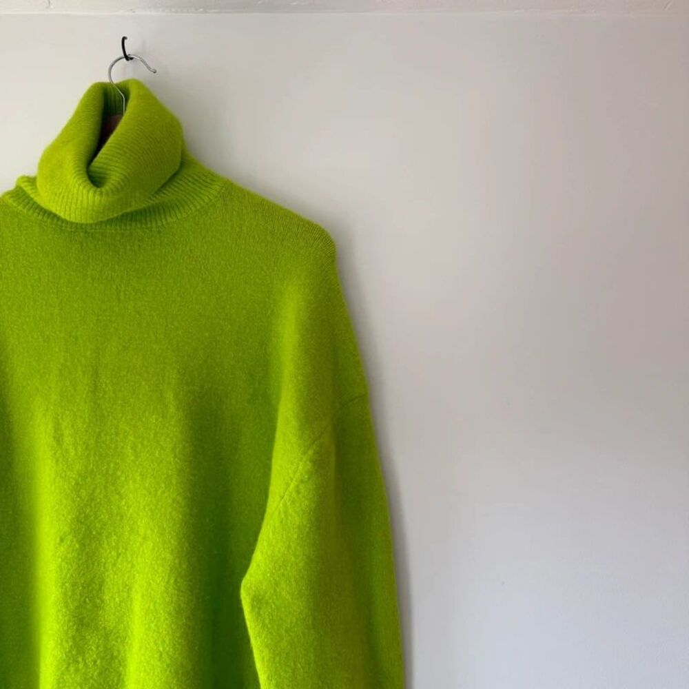 Oversized Neon Green ZARA Turtleneck Sweater